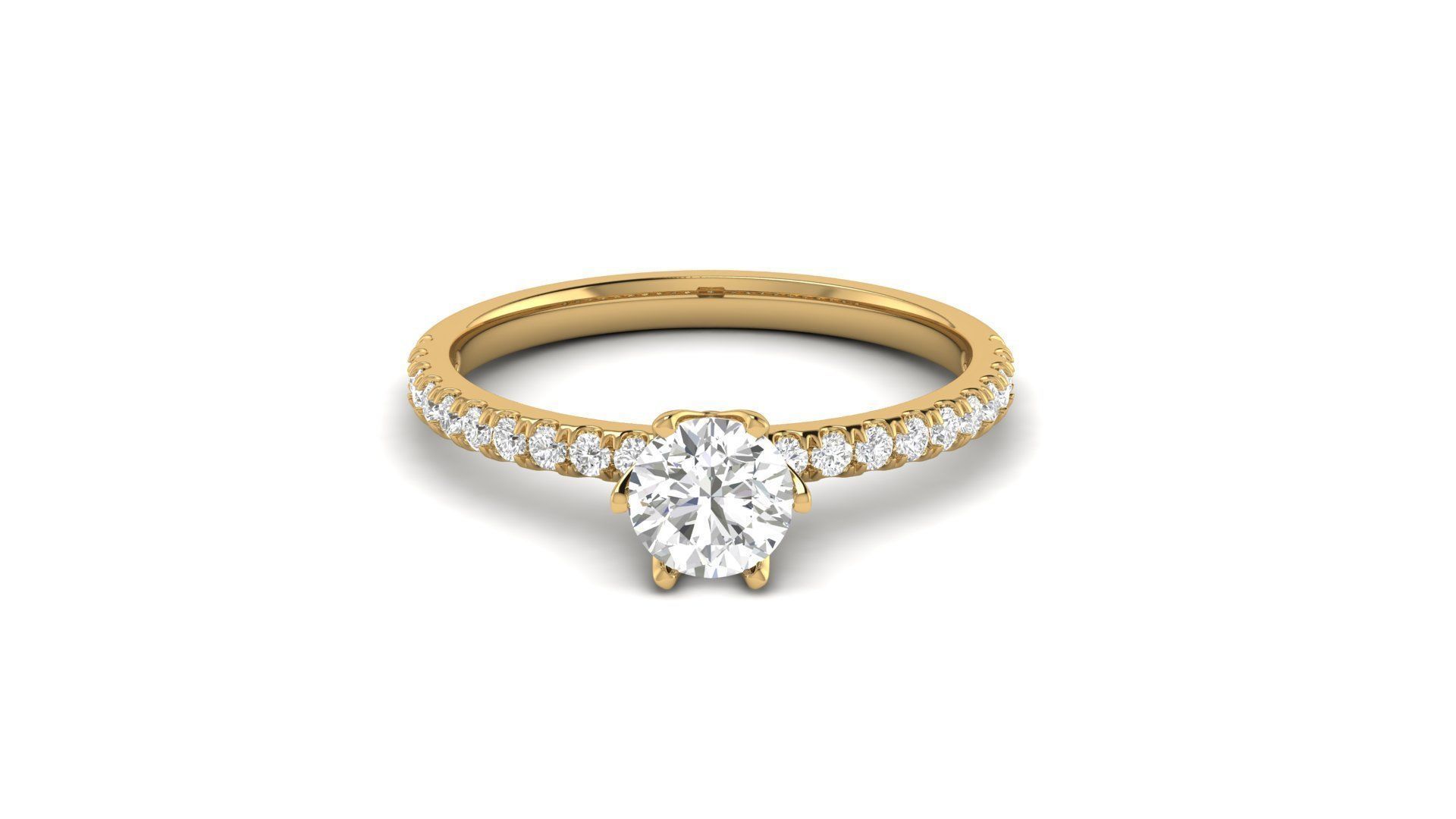 Princess Diamond Engagement Ring 3D print model_3