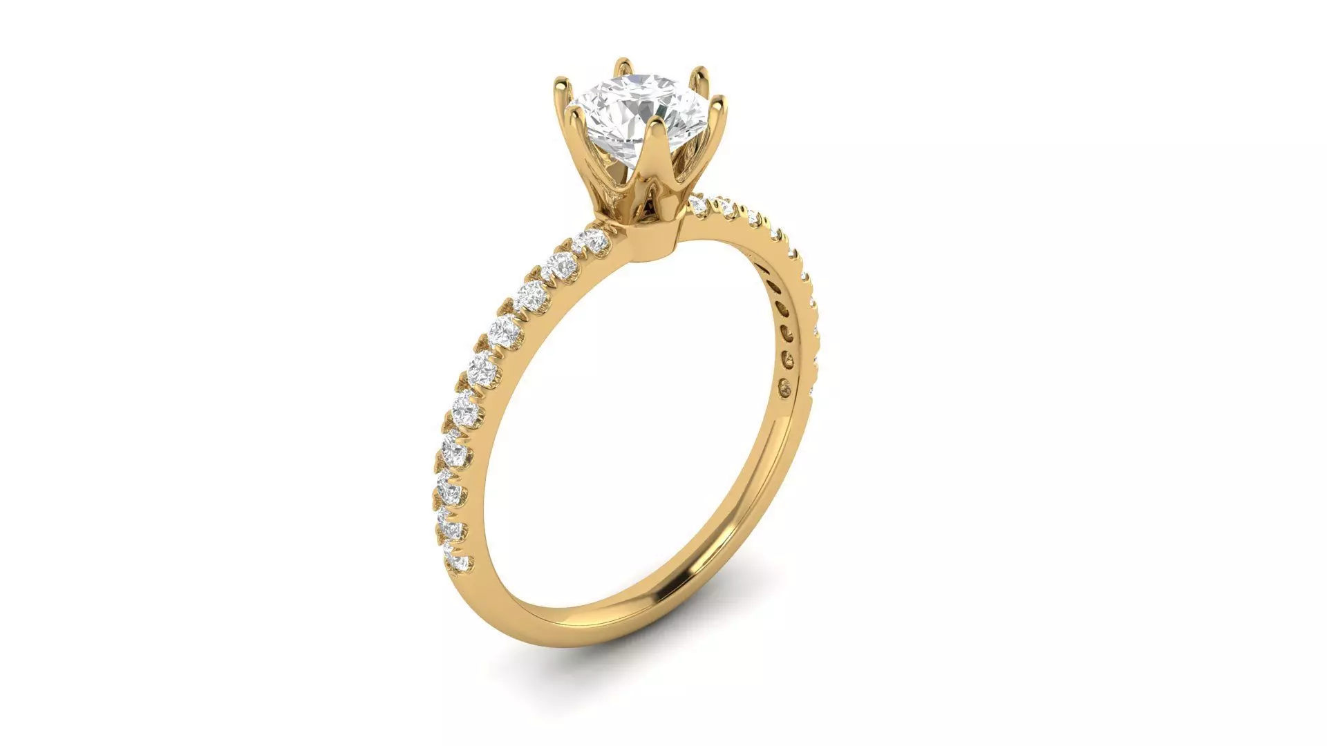 Princess Diamond Engagement Ring 3D print model_0