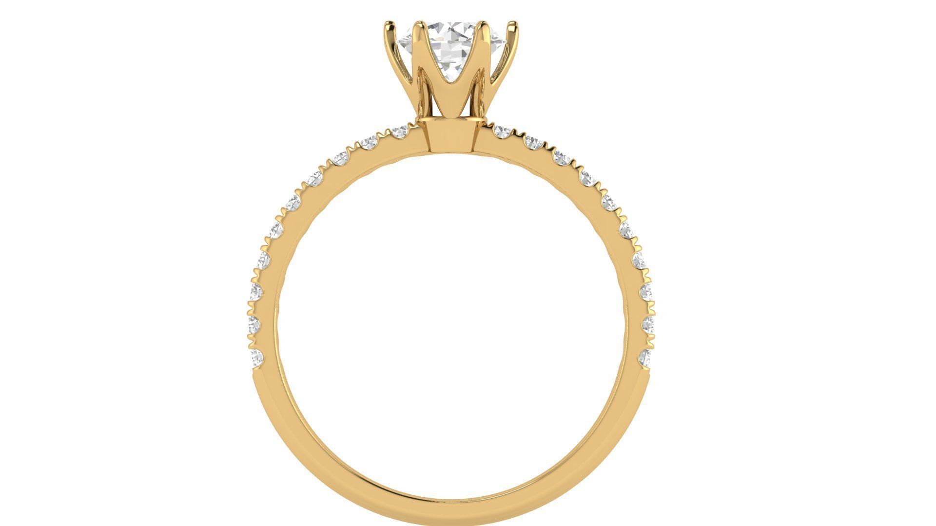 Princess Diamond Engagement Ring 3D print model_6