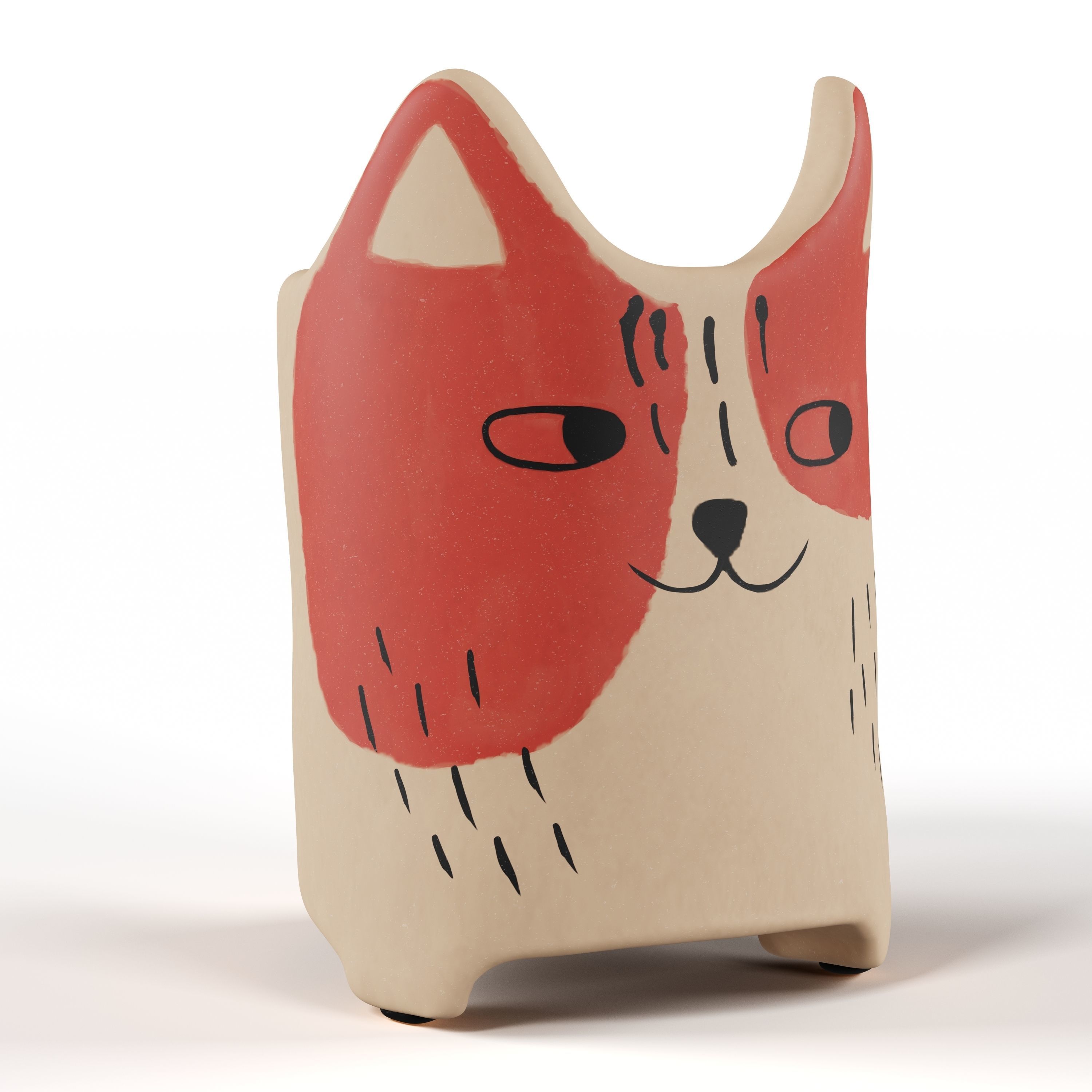 Cutie Kitty Vaso 3D model_3