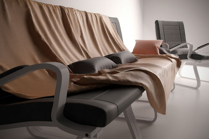 Contemporary Sofa and Armchair 3D model