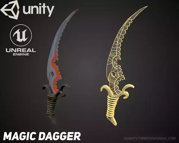 Fantasy Magic ColorChanging Dagger GAME READY