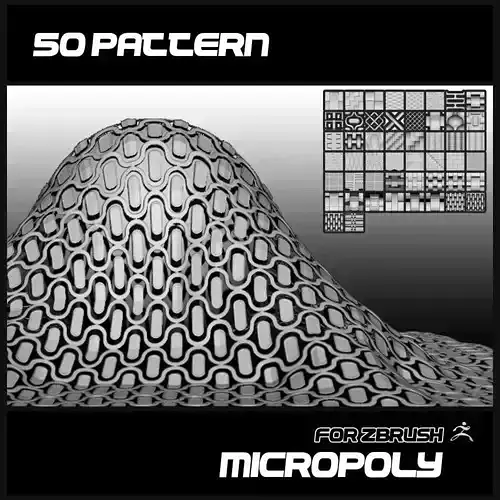 50 PATTERN MICROPOLY FOR ZBRUSH 2021 3D model