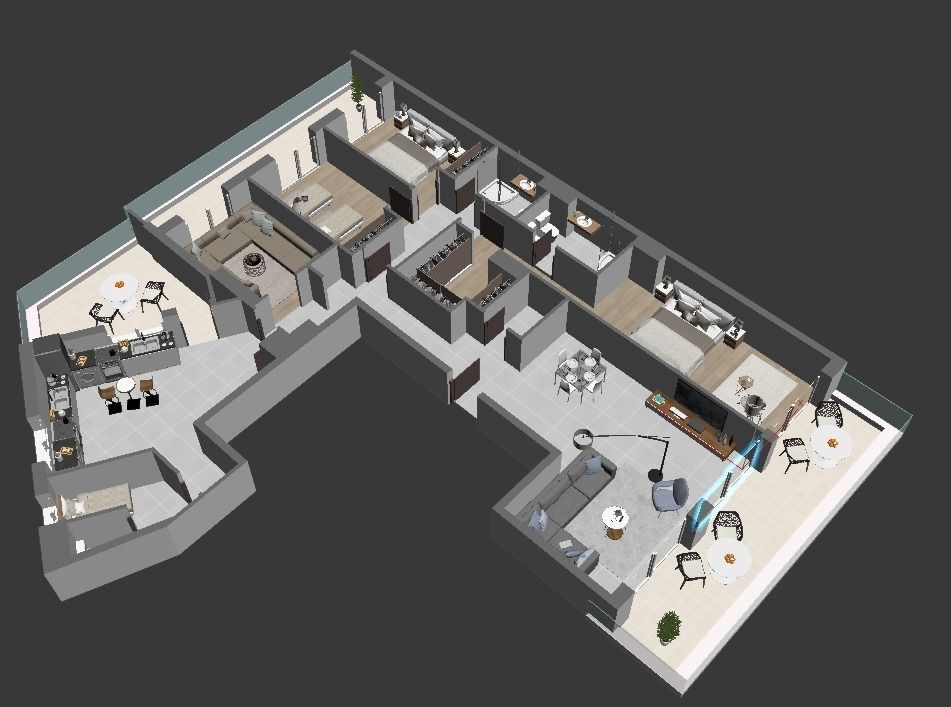 3d apartment floorplan 3D model_3