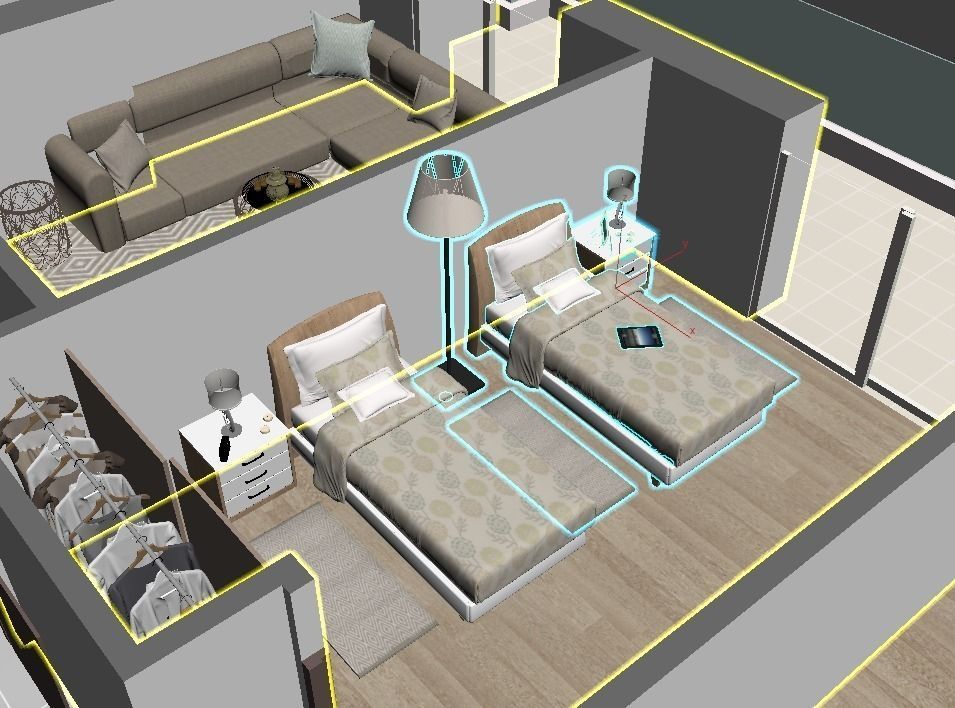 3d apartment floorplan 3D model_5