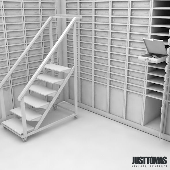 Detailed Bank Safe Low-poly 3D model_10