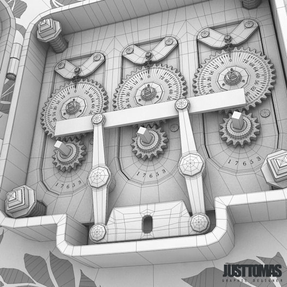 Detailed Bank Safe Low-poly 3D model_16