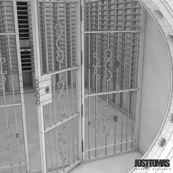 Detailed Bank Safe Low-poly 3D model_12