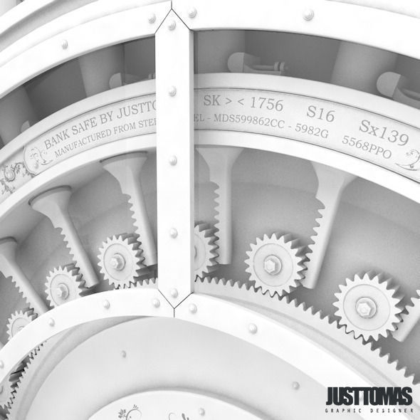 Detailed Bank Safe Low-poly 3D model_5