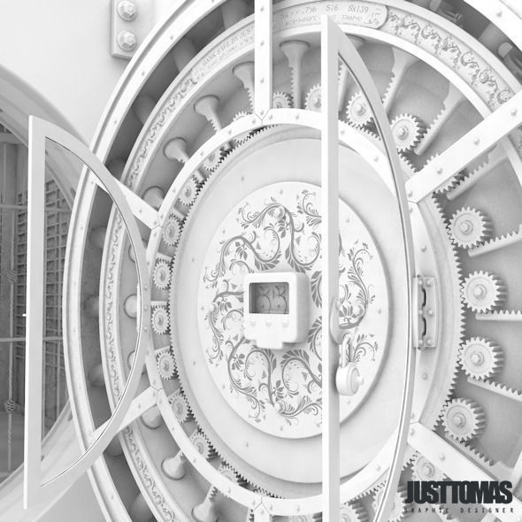 Detailed Bank Safe Low-poly 3D model_2
