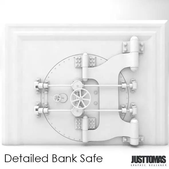Detailed Bank Safe Low-poly 3D model_0