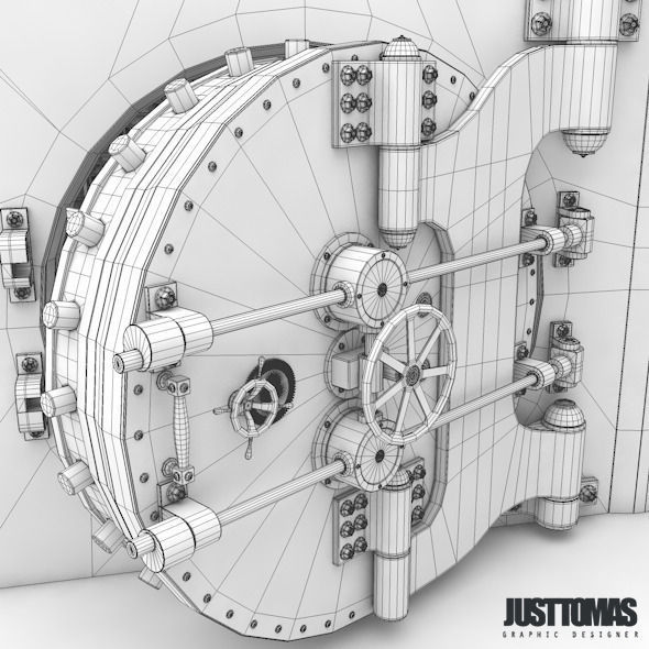 Detailed Bank Safe Low-poly 3D model_19