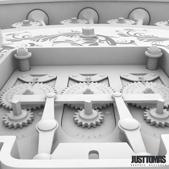 Detailed Bank Safe Low-poly 3D model_4