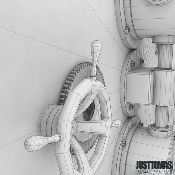 Detailed Bank Safe Low-poly 3D model_18