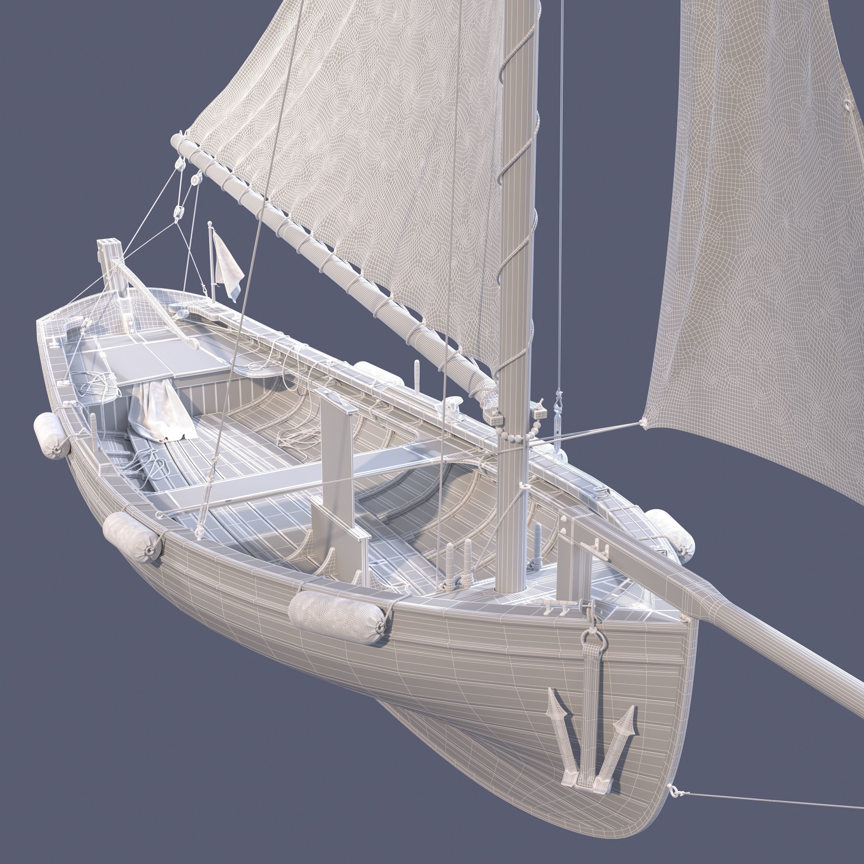 sailboat sailing boat 3D model_6