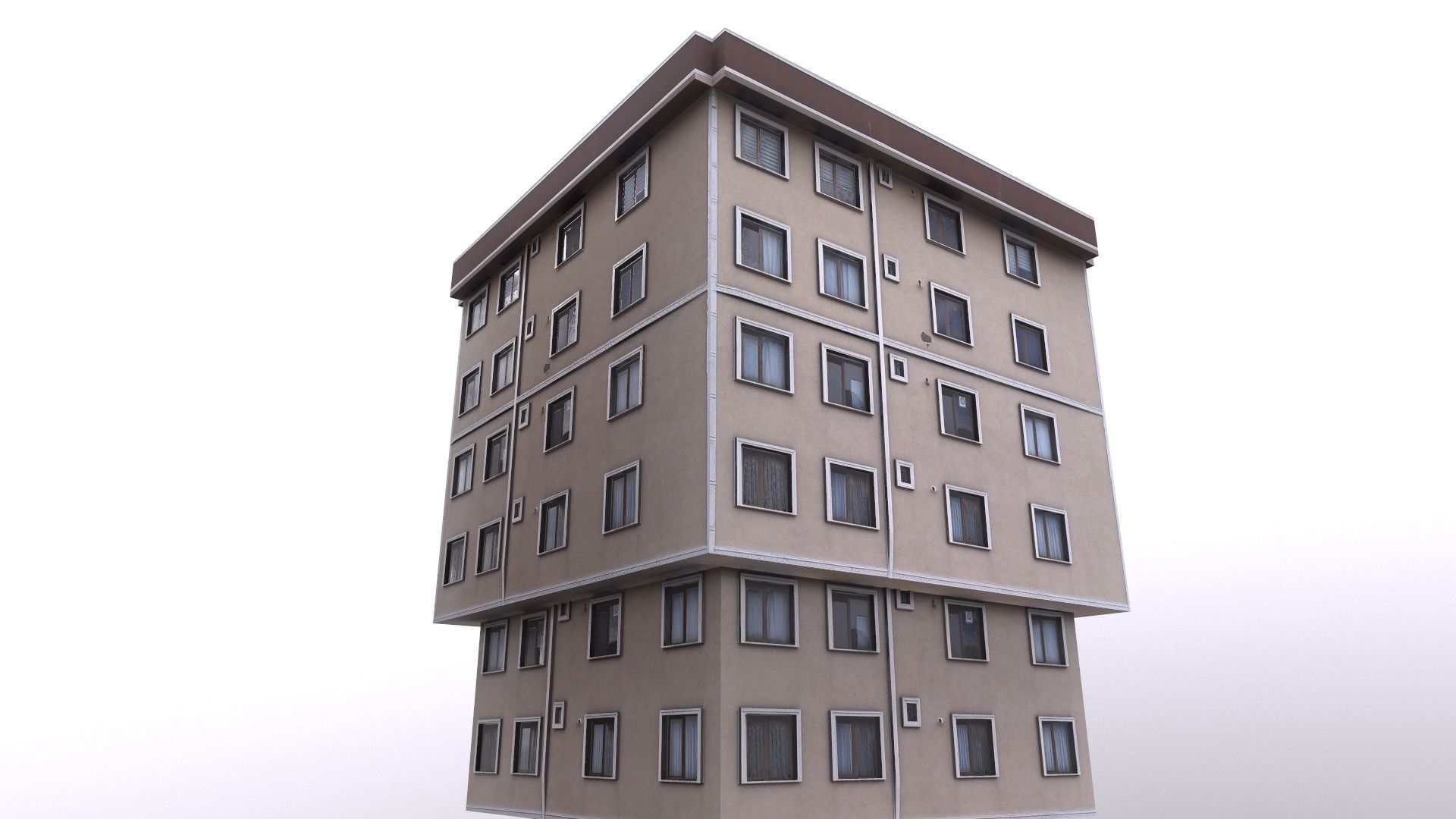 Architectural Building-12 Low-poly 3D model_3