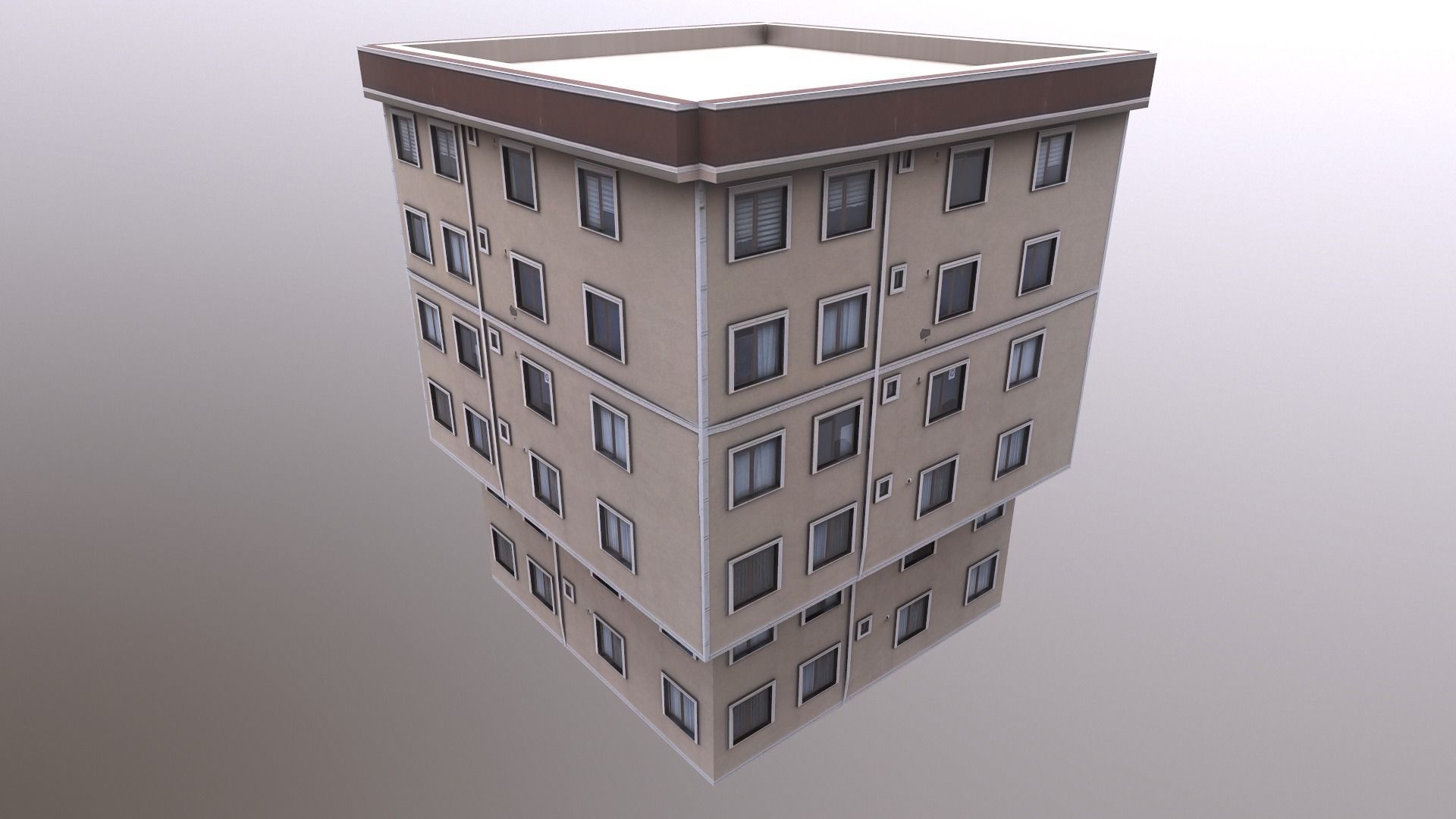 Architectural Building-12 Low-poly 3D model_21