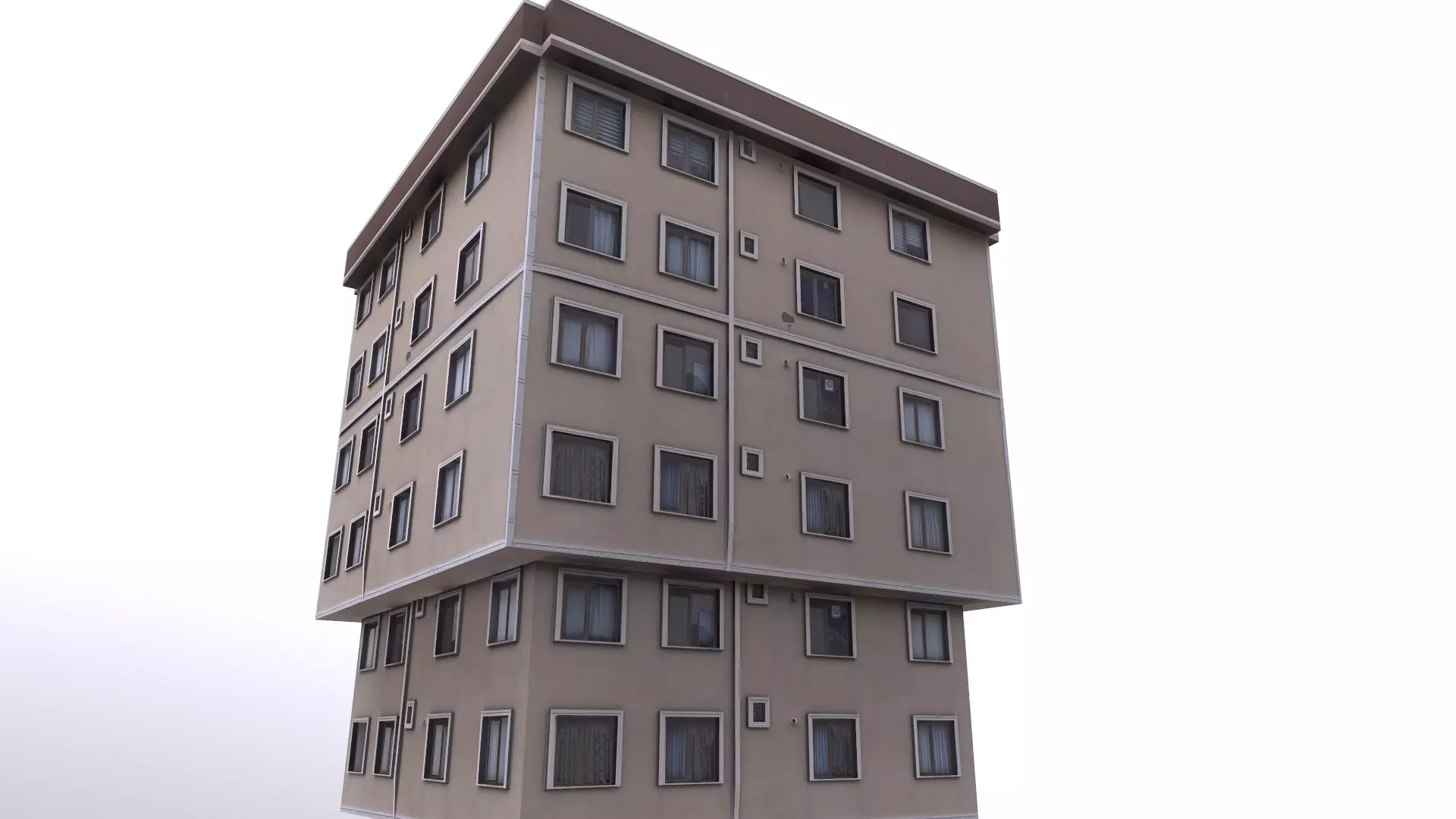 Architectural Building-12 Low-poly 3D model_0