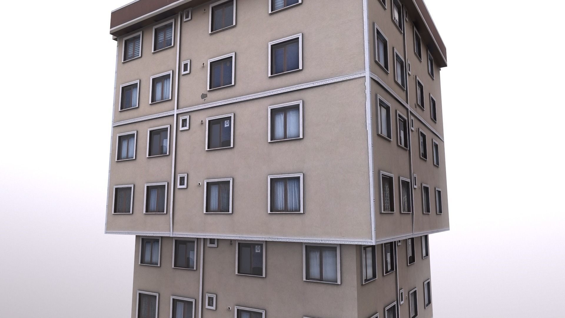 Architectural Building-12 Low-poly 3D model_9