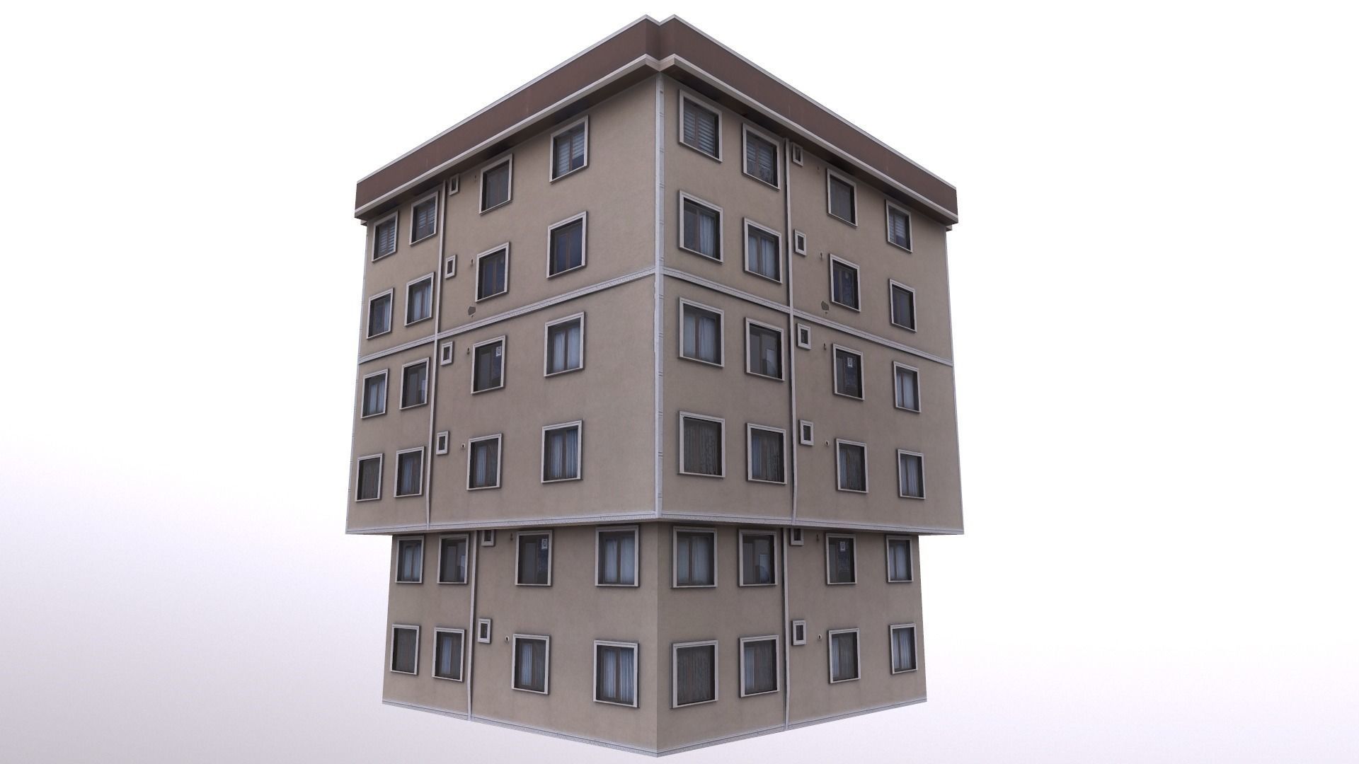 Architectural Building-12 Low-poly 3D model_2