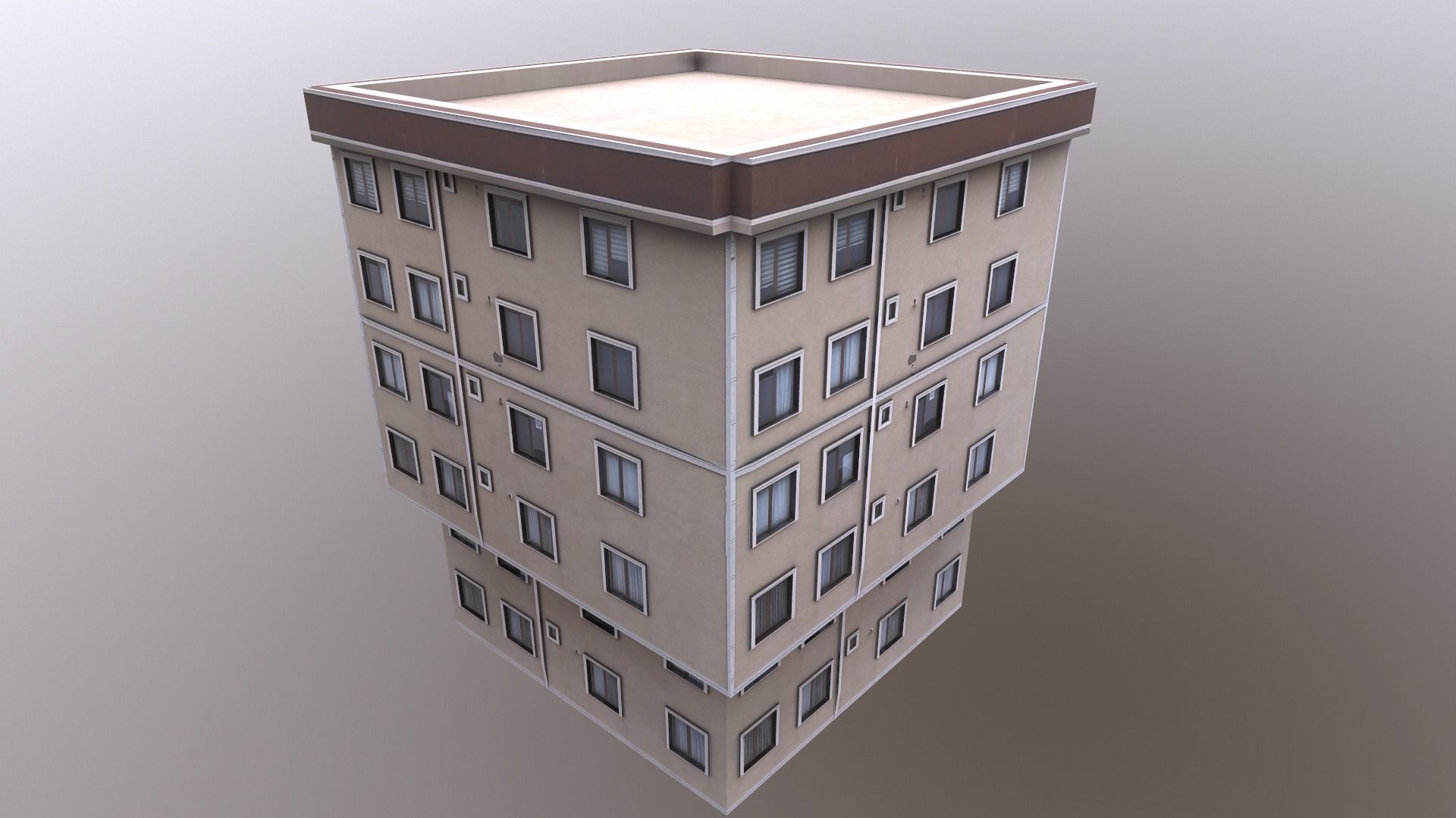 Architectural Building-12 Low-poly 3D model_16