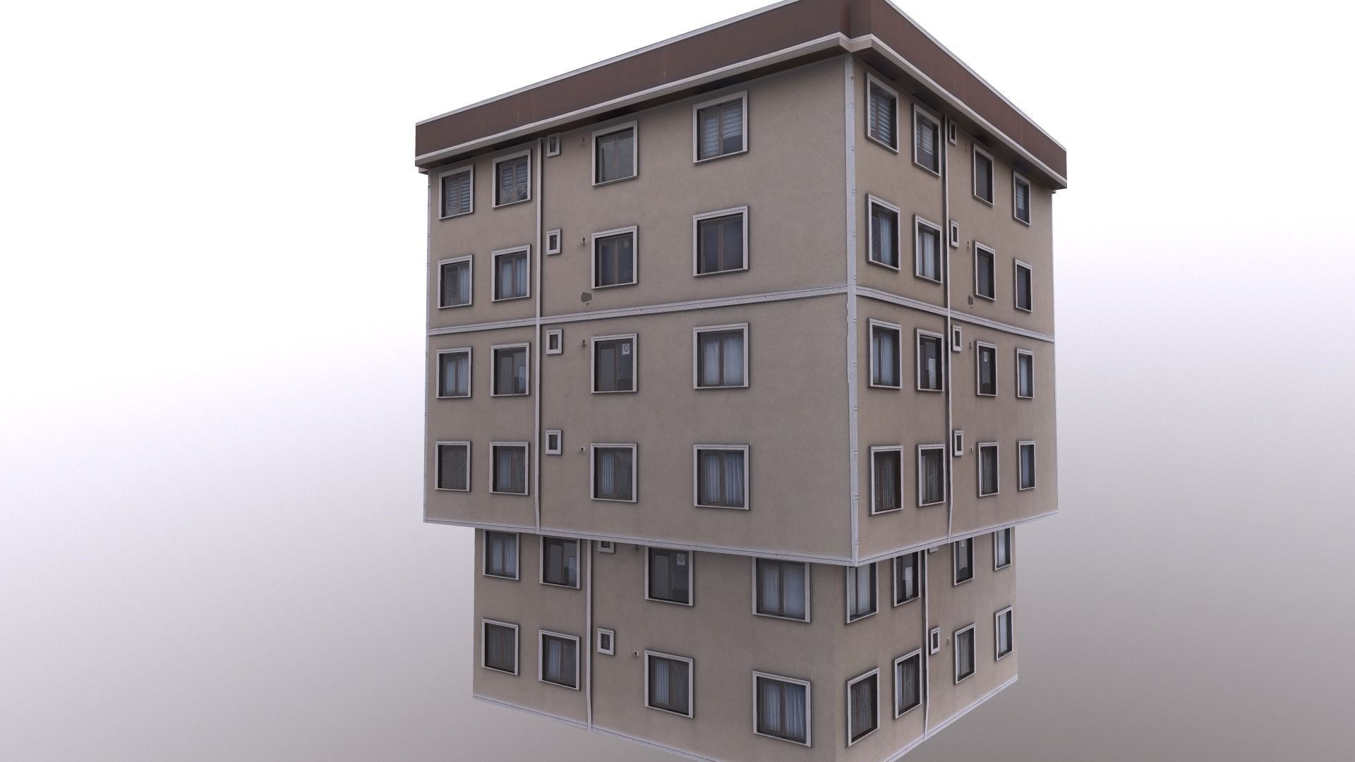 Architectural Building-12 Low-poly 3D model_7