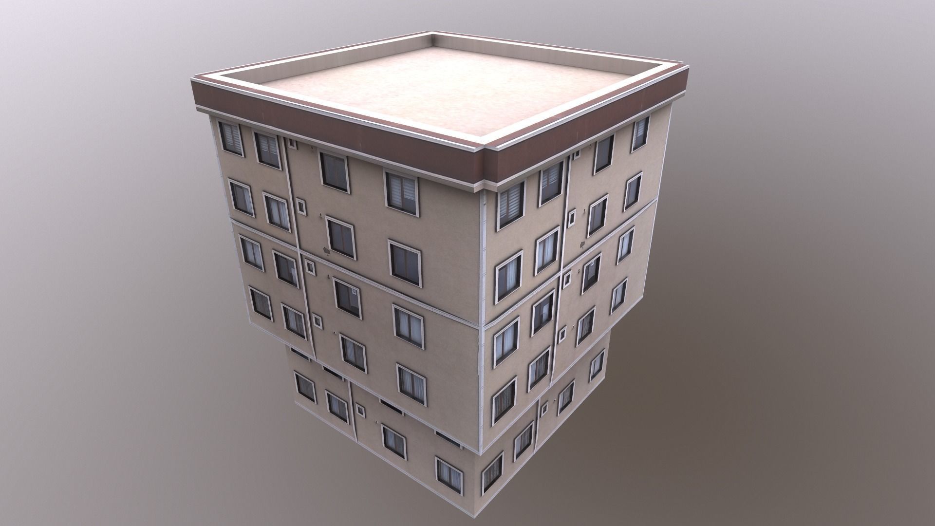 Architectural Building-12 Low-poly 3D model_19
