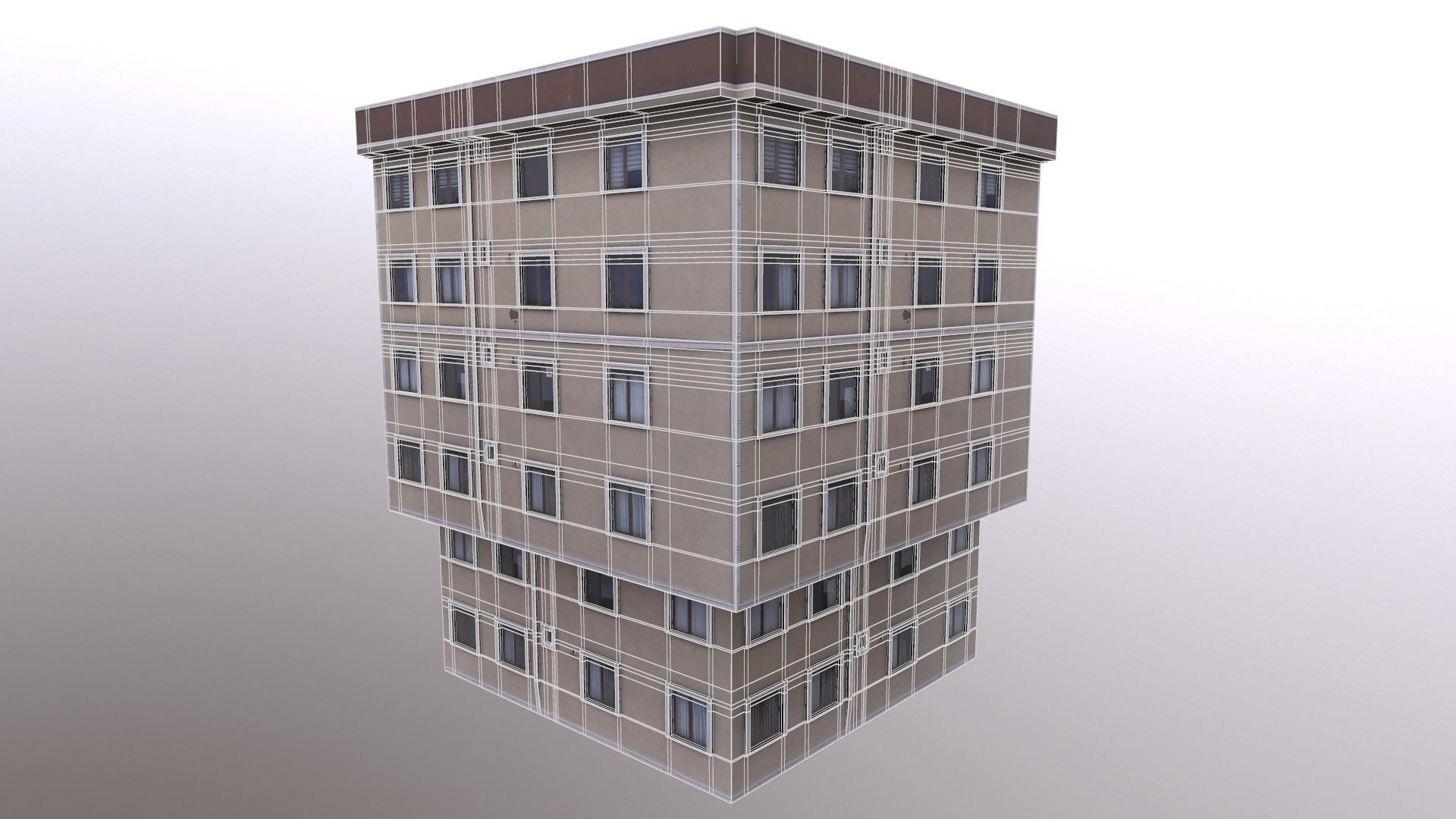 Architectural Building-12 Low-poly 3D model_1