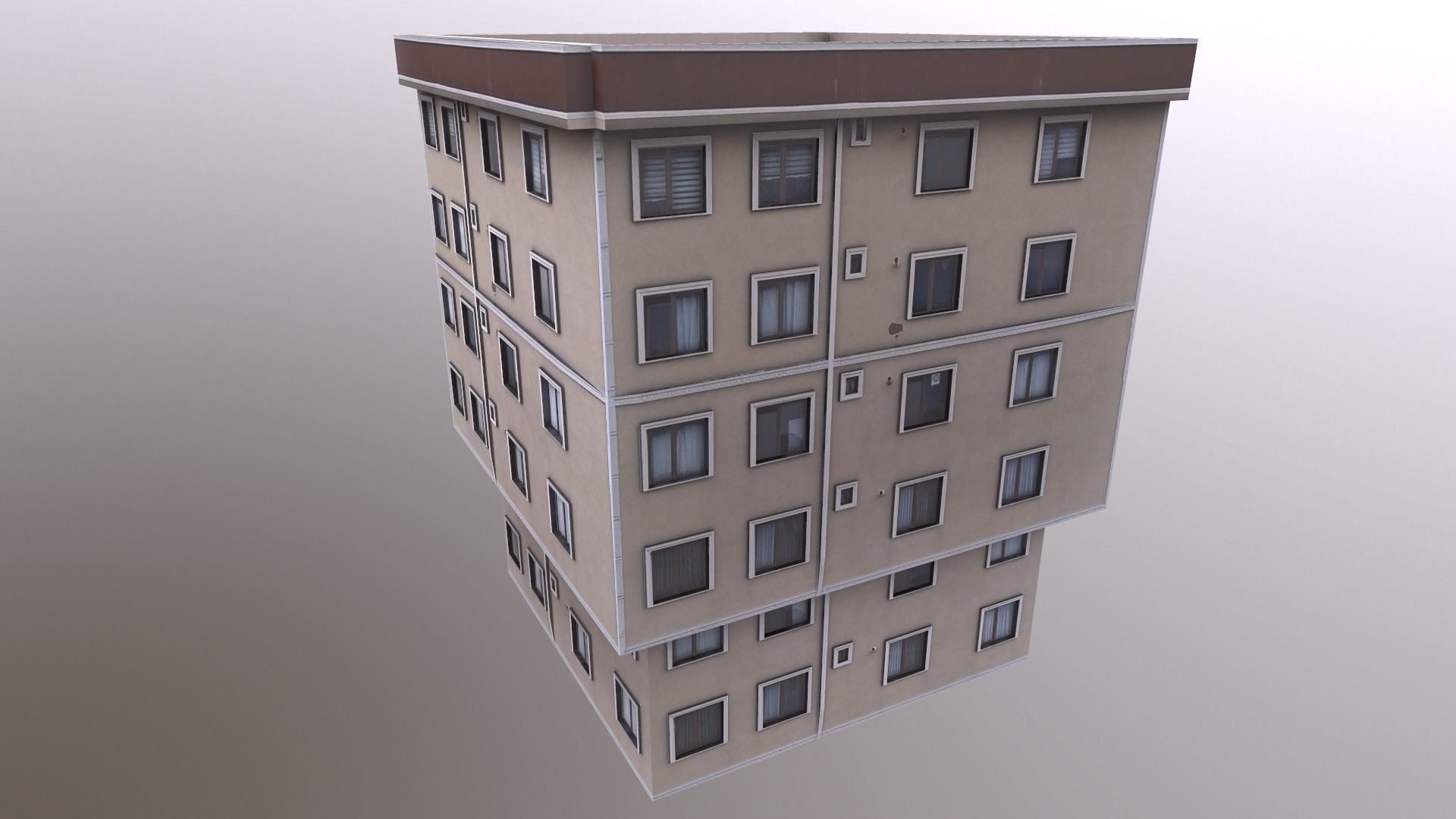 Architectural Building-12 Low-poly 3D model_17
