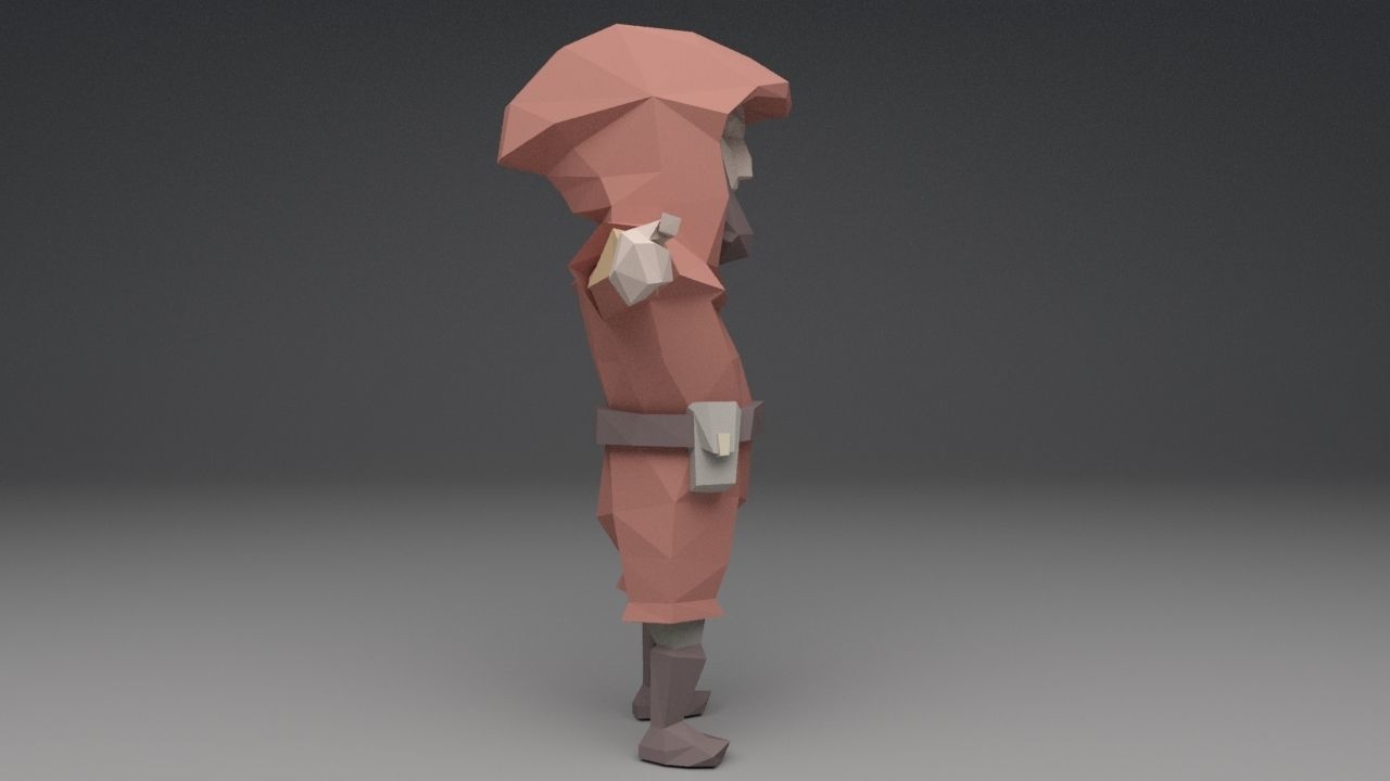 bowman  low poly character model Low-poly 3D model_2