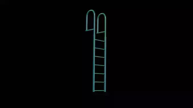 Tommy Docks 7RungLadder-painted Low-poly 3D model