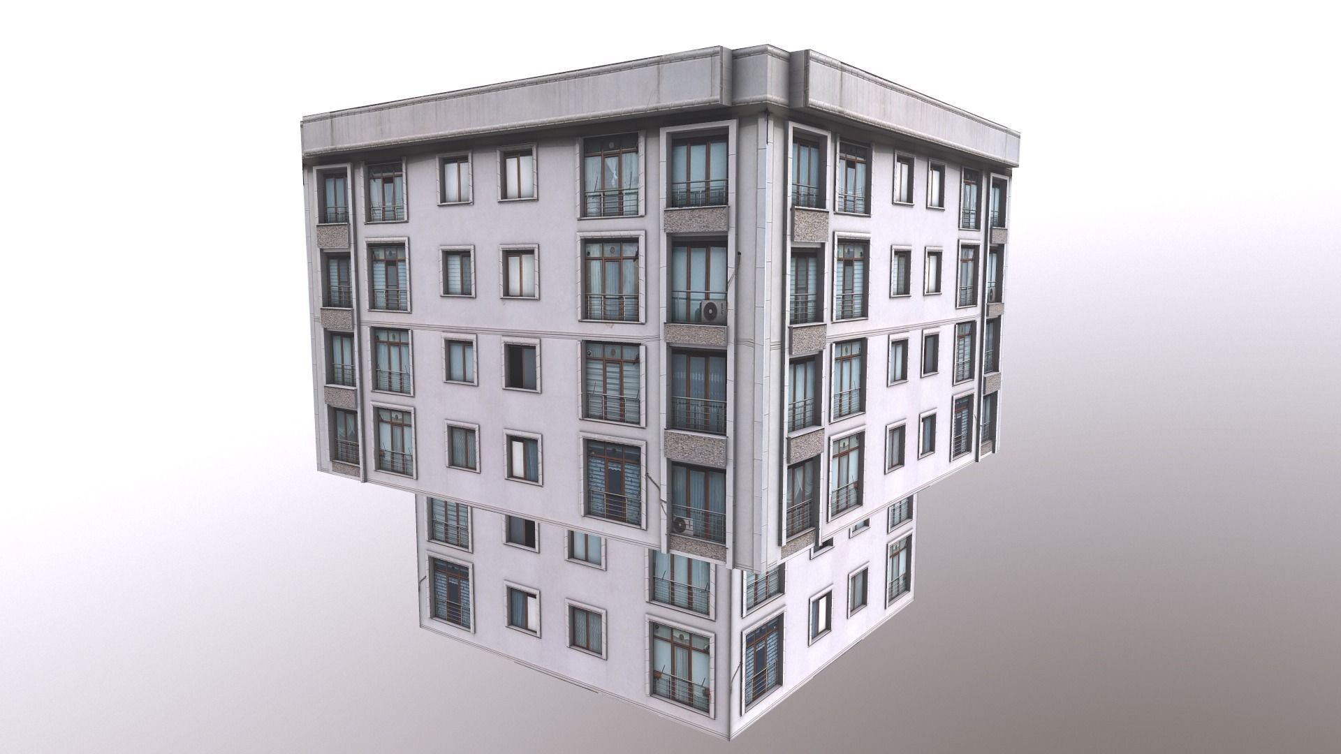 Architectural Building-13 Low-poly 3D model_2