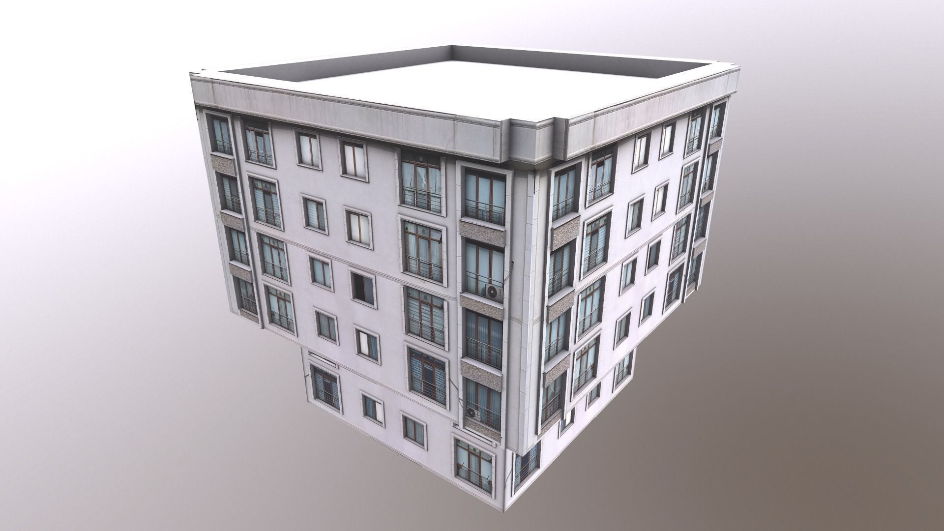 Architectural Building-13 Low-poly 3D model_3