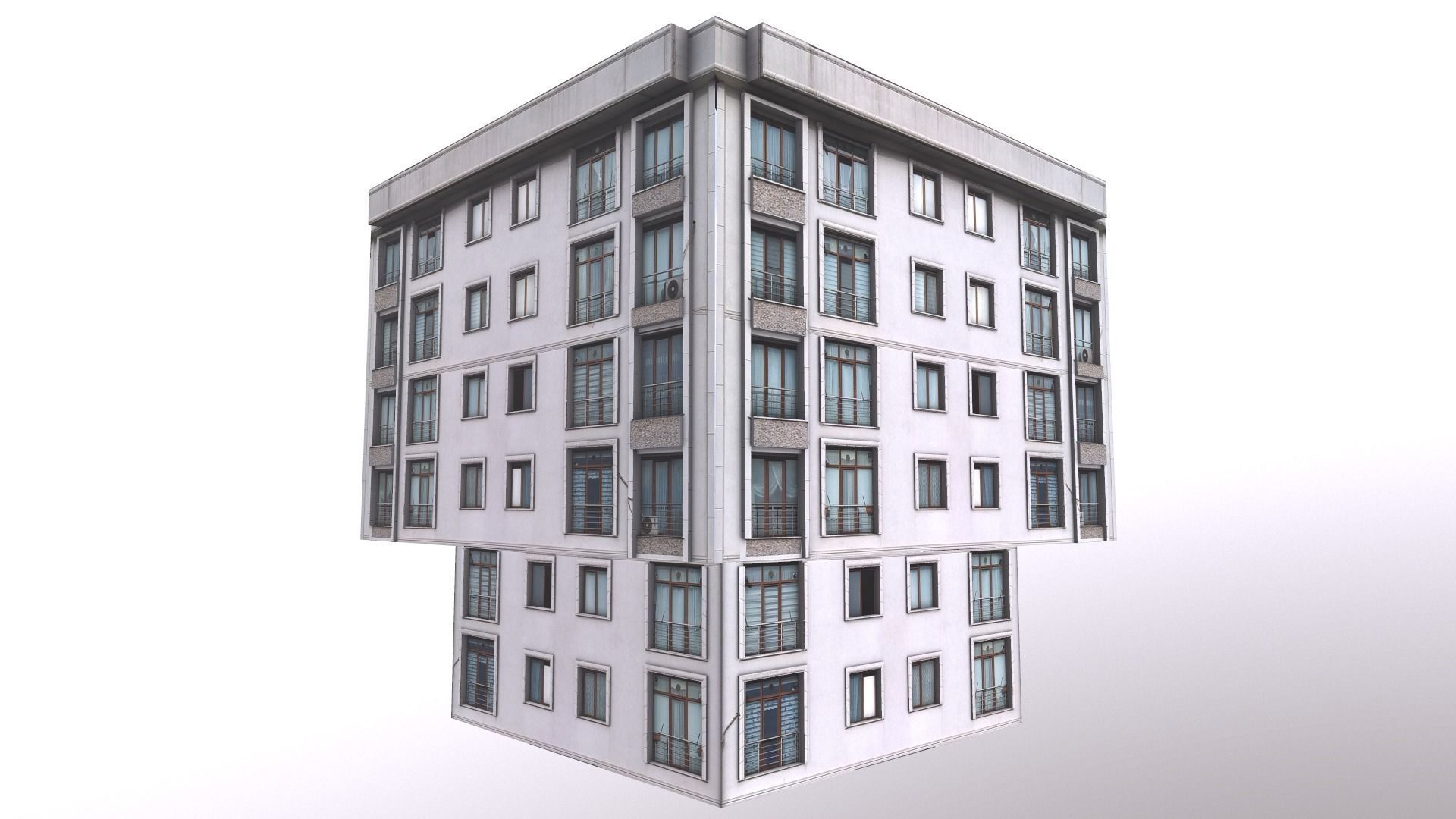 Architectural Building-13 Low-poly 3D model_9