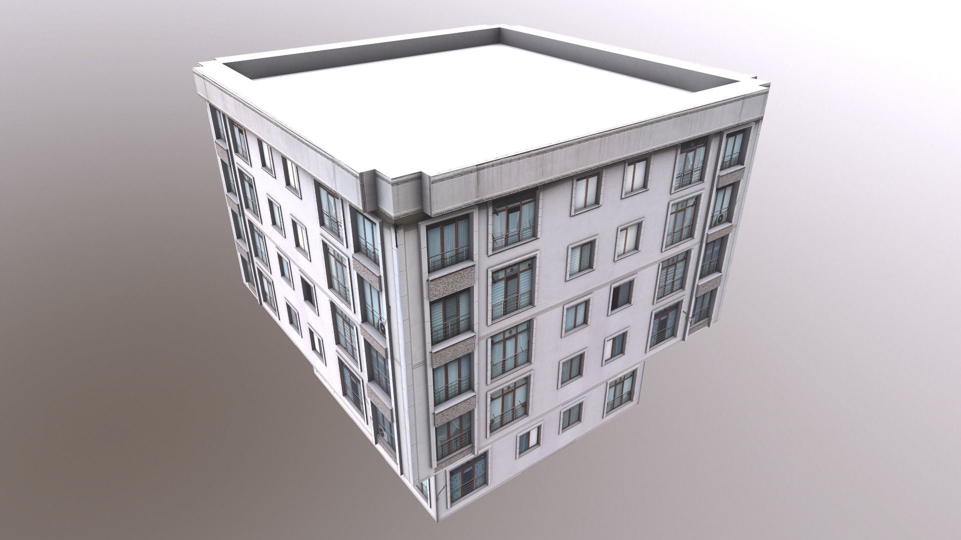 Architectural Building-13 Low-poly 3D model_8