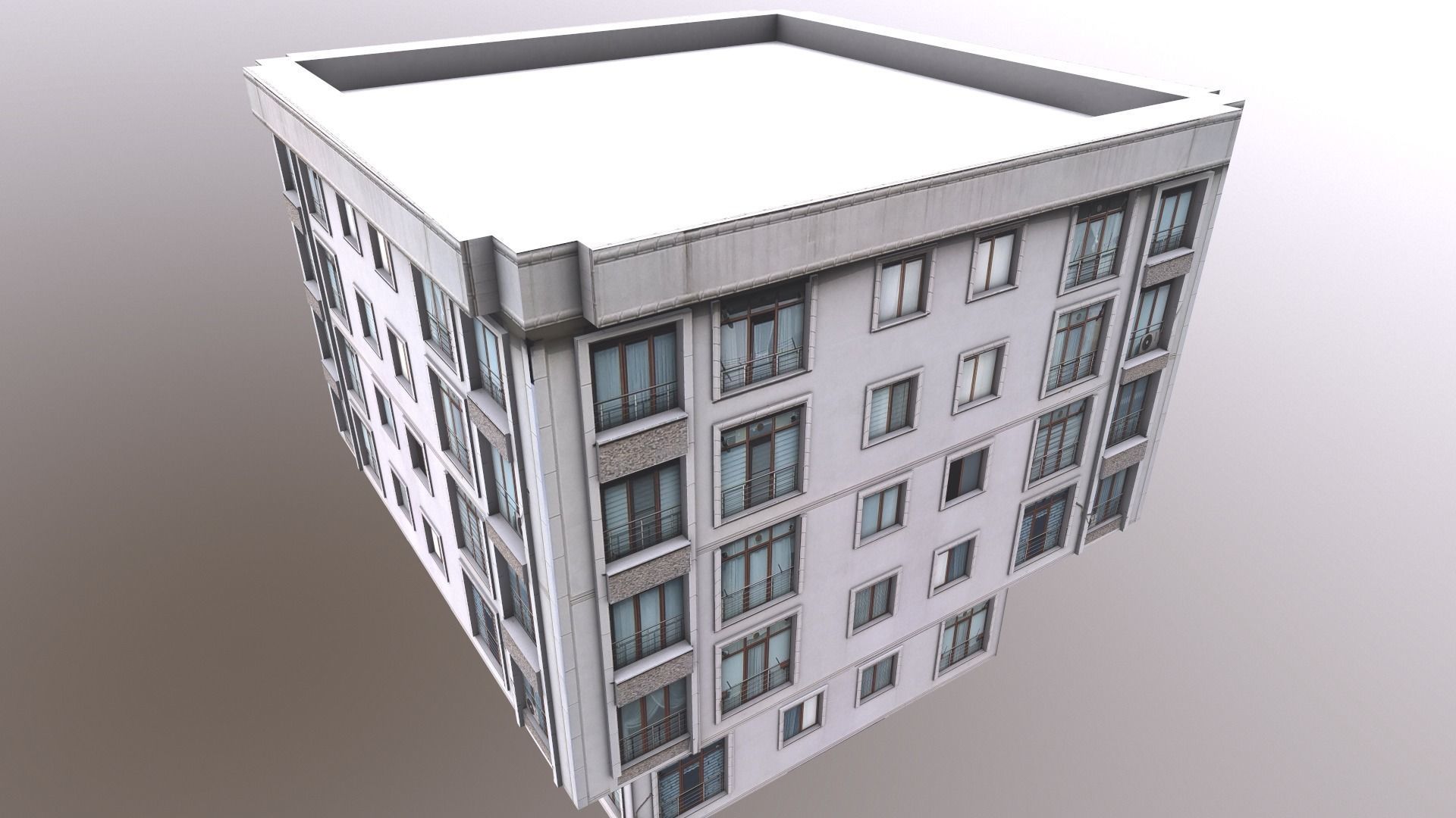 Architectural Building-13 Low-poly 3D model_21