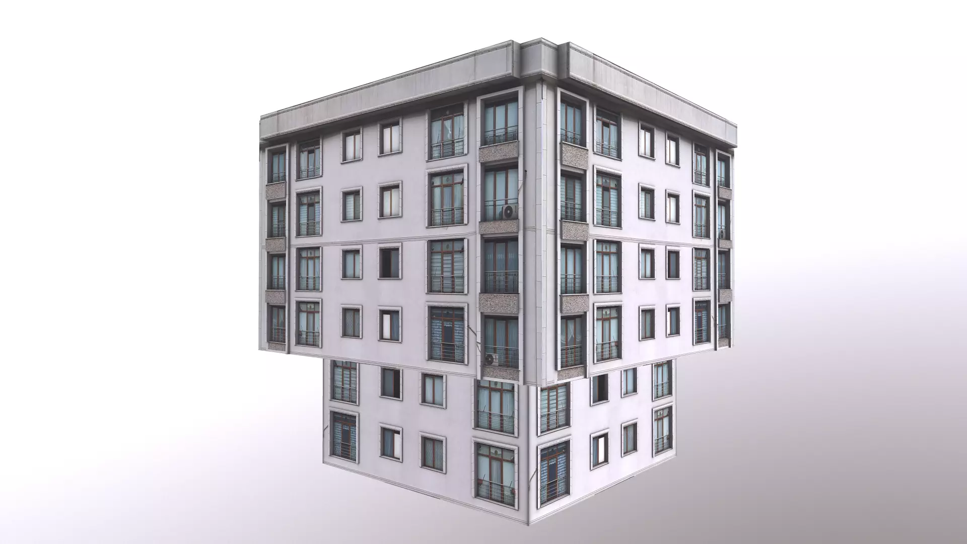 Architectural Building-13 Low-poly 3D model_0