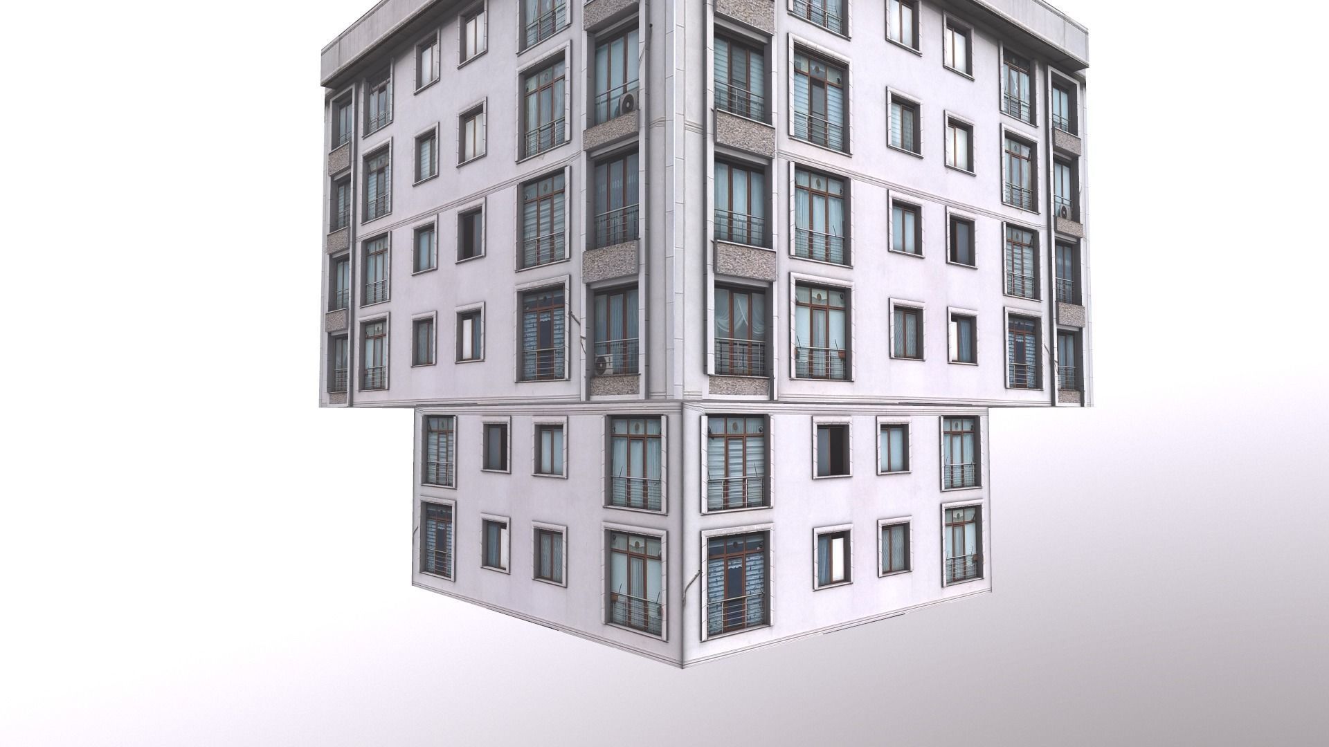 Architectural Building-13 Low-poly 3D model_6
