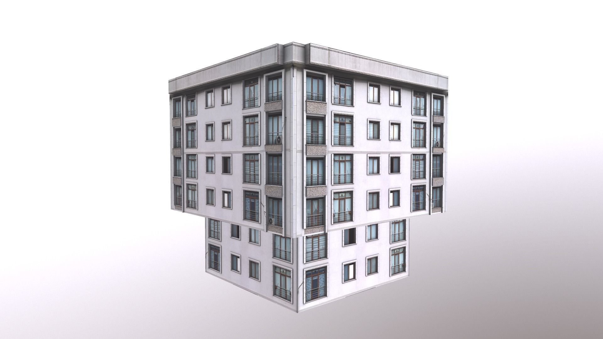 Architectural Building-13 Low-poly 3D model_23