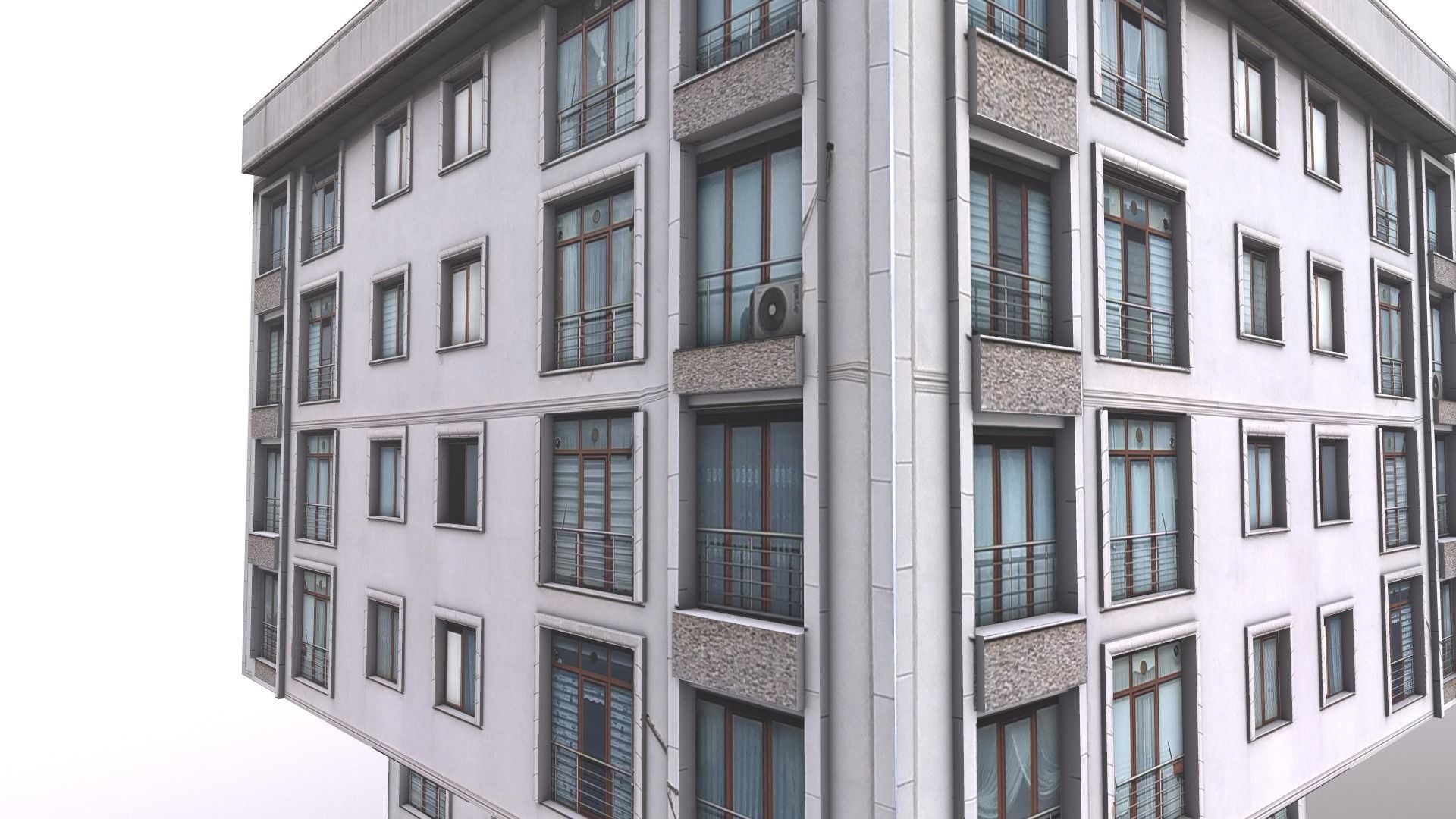 Architectural Building-13 Low-poly 3D model_4