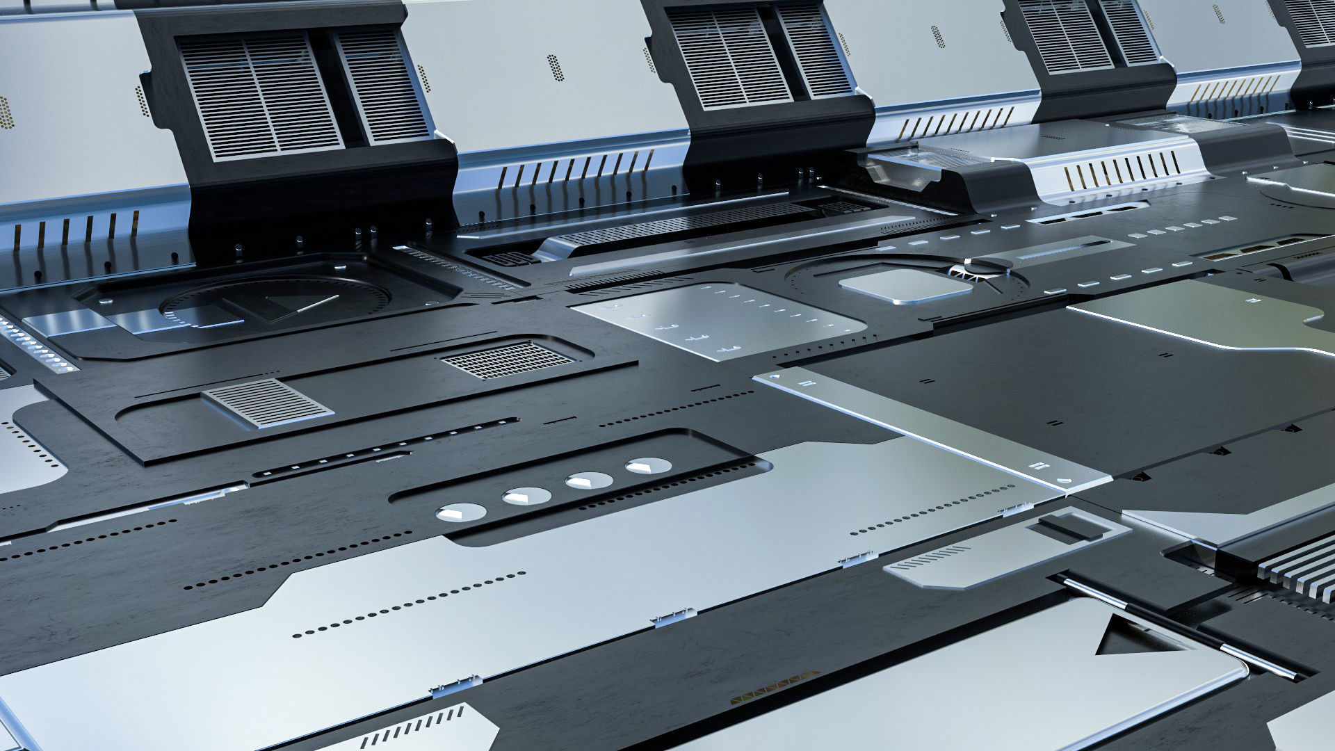 Sci-Fi Panels Pack vol 03 Low-poly 3D model_2