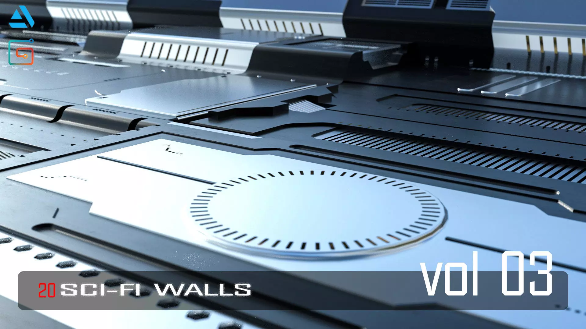 Sci-Fi Panels Pack vol 03 Low-poly 3D model_0