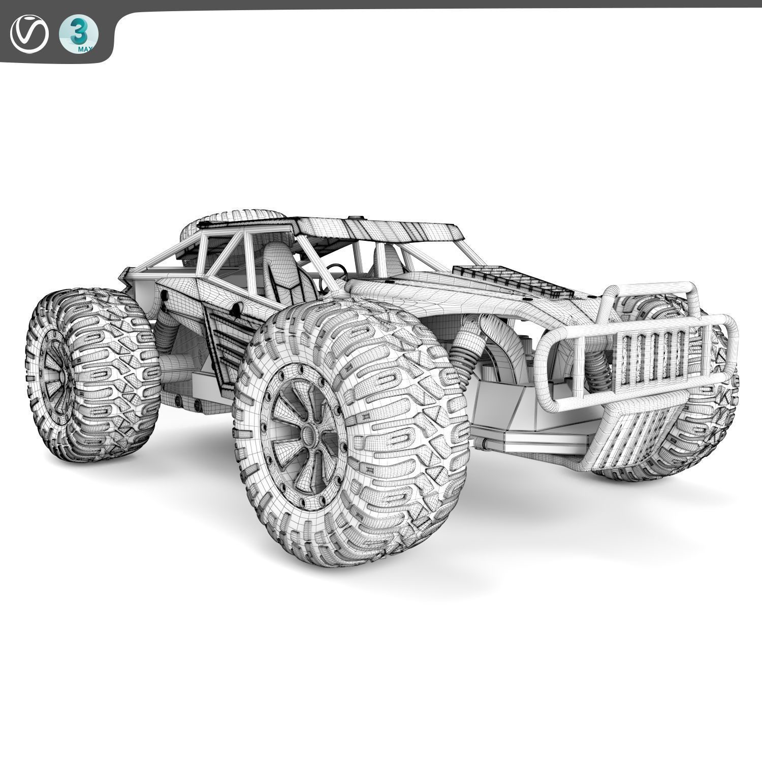 Remote Control Car Blue 3D model_1