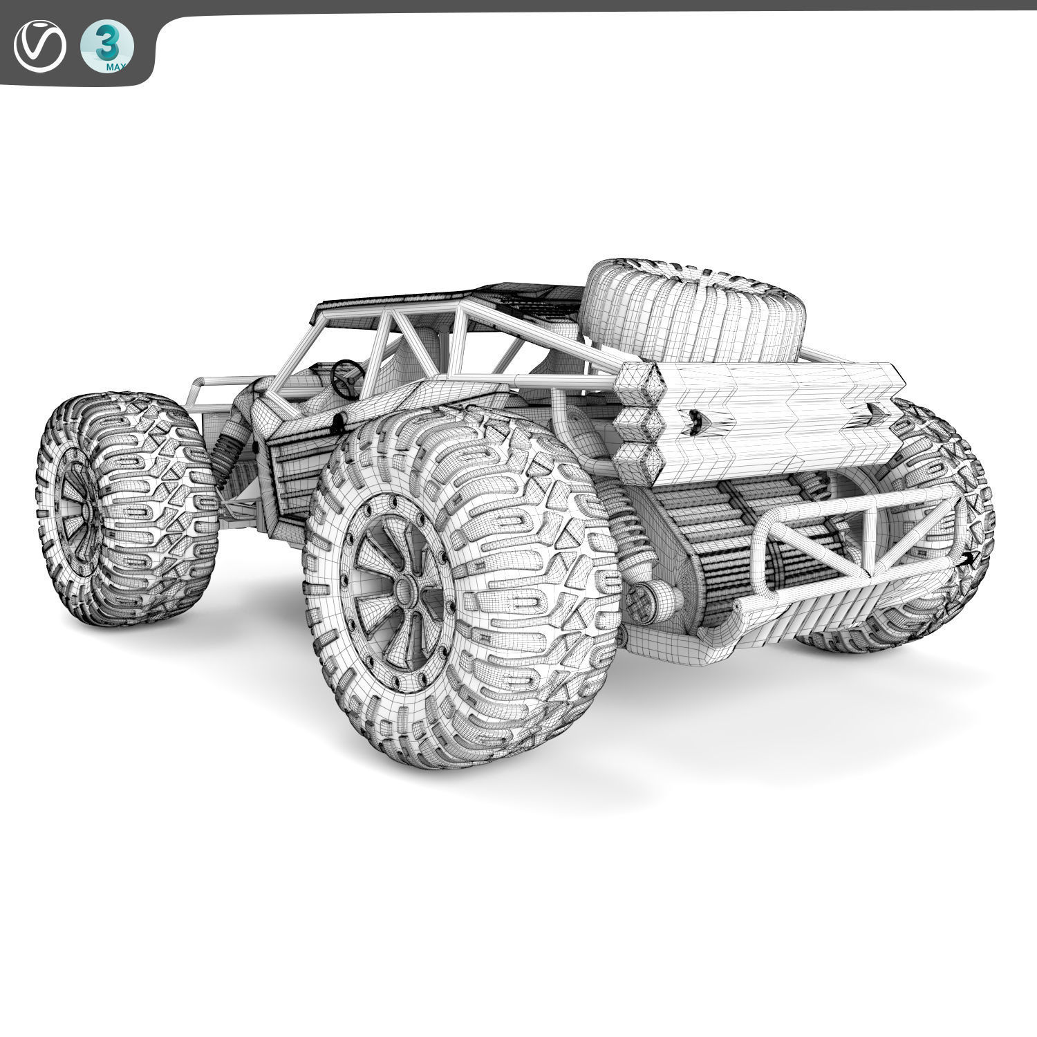 Remote Control Car Blue 3D model_4