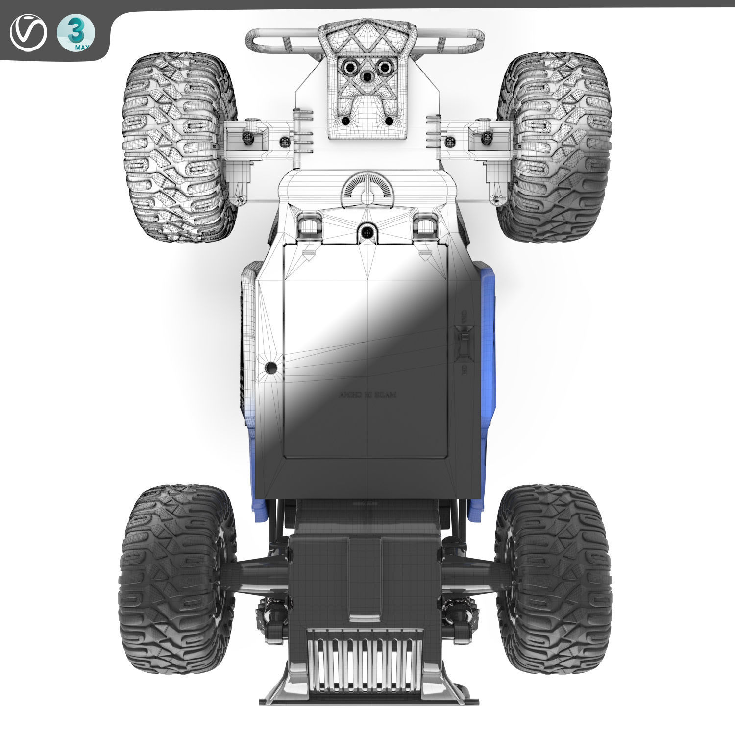 Remote Control Car Blue 3D model_10