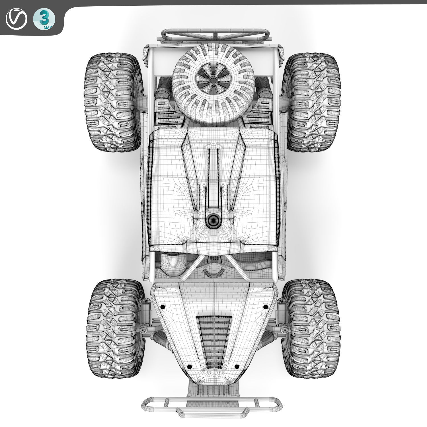 Remote Control Car Blue 3D model_7