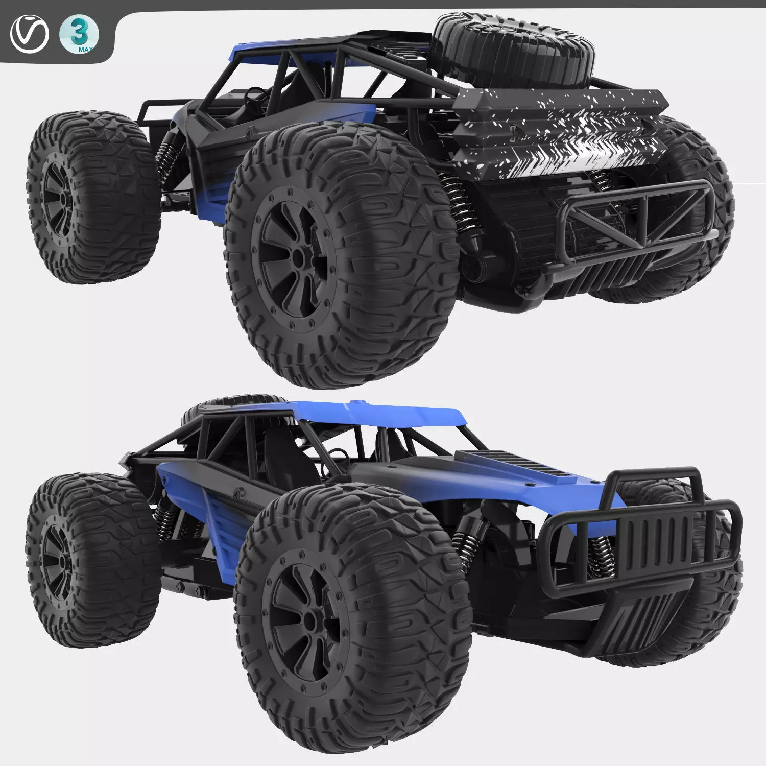 Remote Control Car Blue 3D model_0