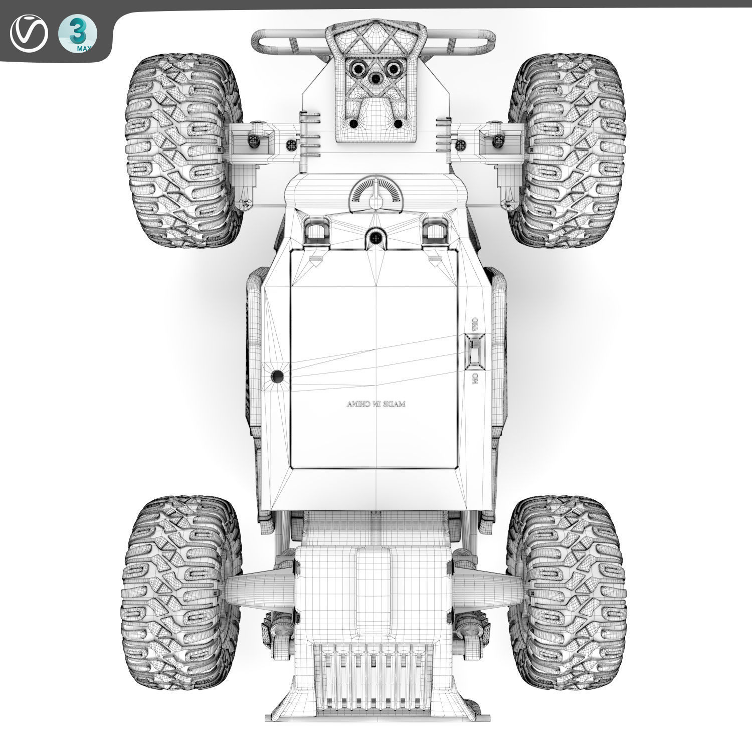 Remote Control Car Blue 3D model_8