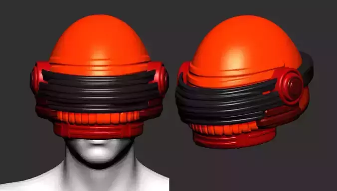 helmet high poly sculpt 3d printable ver 7 3D model