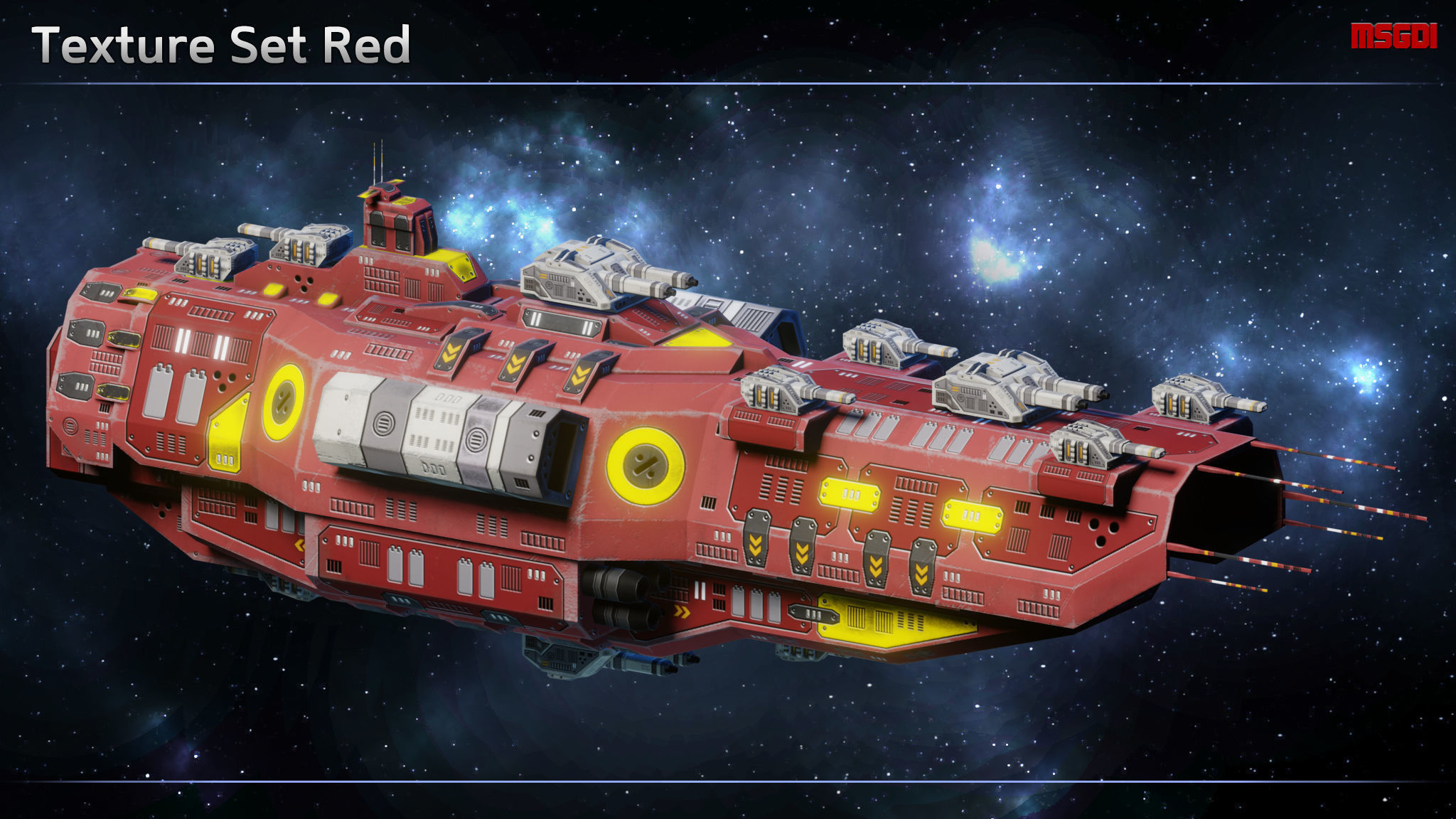 Spaceship von Hoeppner Destroyers Low-poly 3D model_9